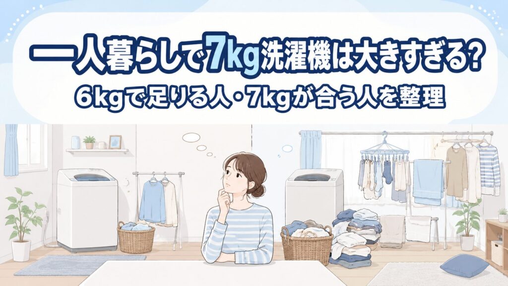 一人暮らしで7kg洗濯機は大きすぎる？