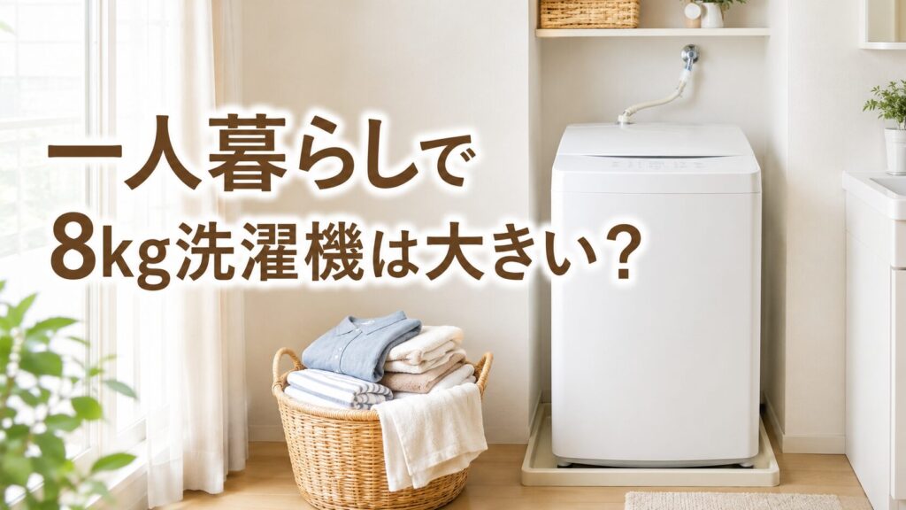 一人暮らしで8kg洗濯機は大きい？