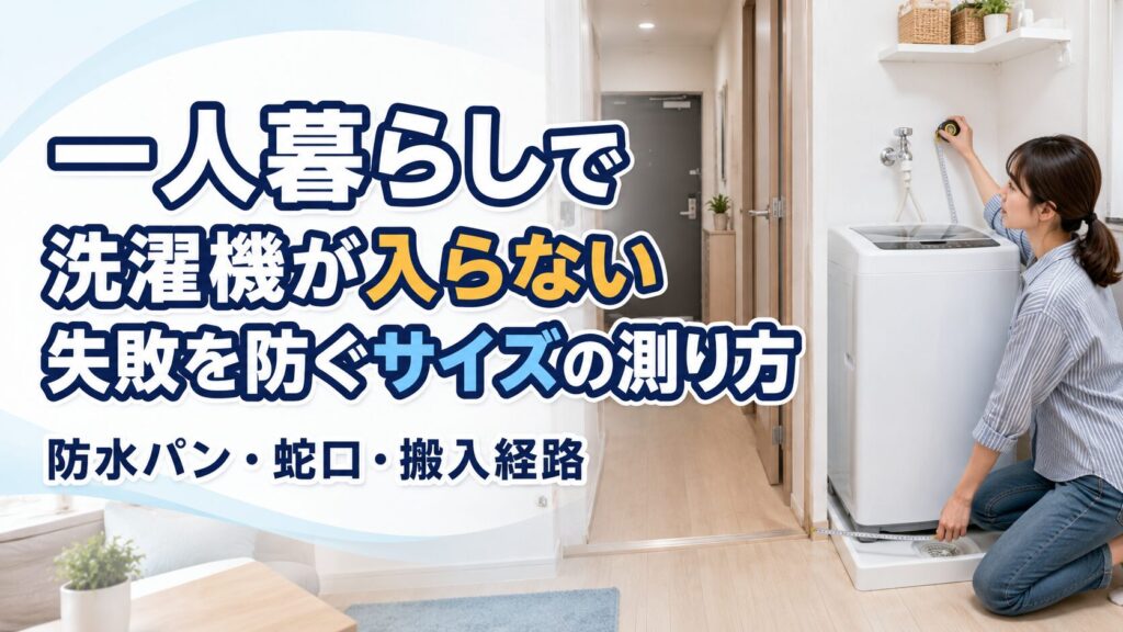 一人暮らしで洗濯機が入らない失敗を防ぐサイズの測り方