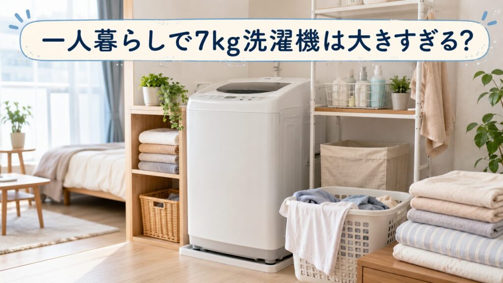 一人暮らしで7kg洗濯機は大きすぎる？