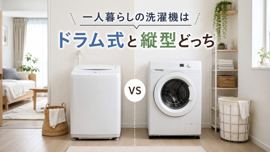 一人暮らしの洗濯機はドラム式と縦型どっち？部屋条件で選ぶ方法