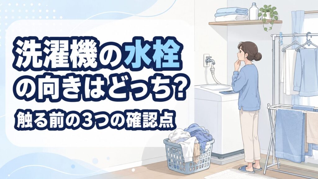 洗濯機の水栓の向きはどっち？
