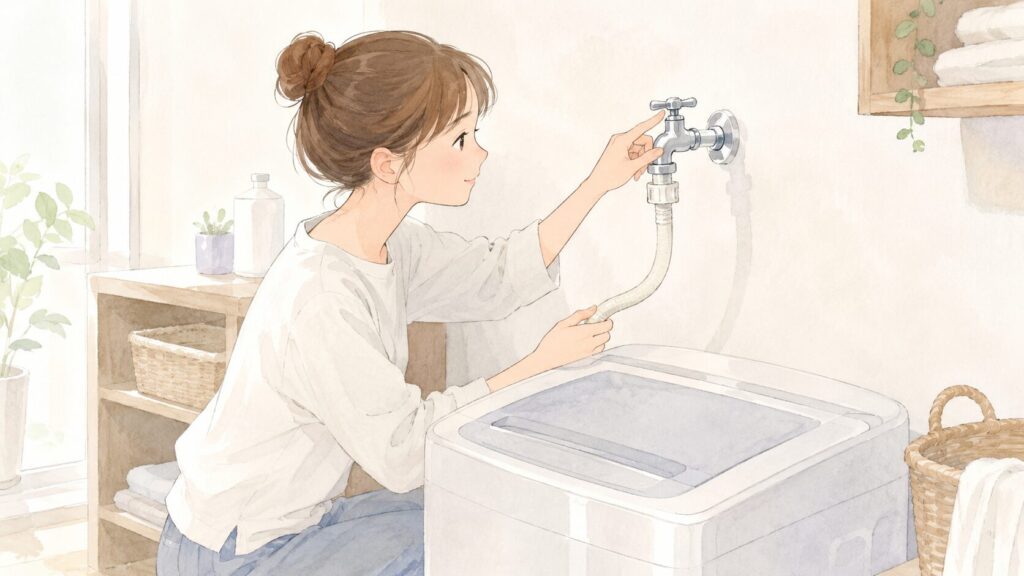 洗濯機水栓の向きを分けて確認