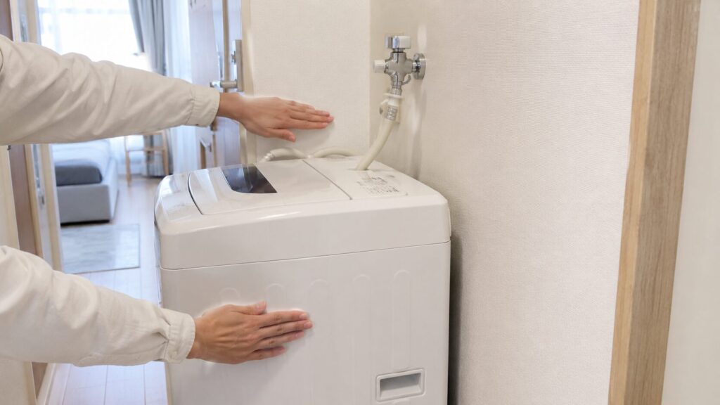 ワンルームの洗濯機水栓確認