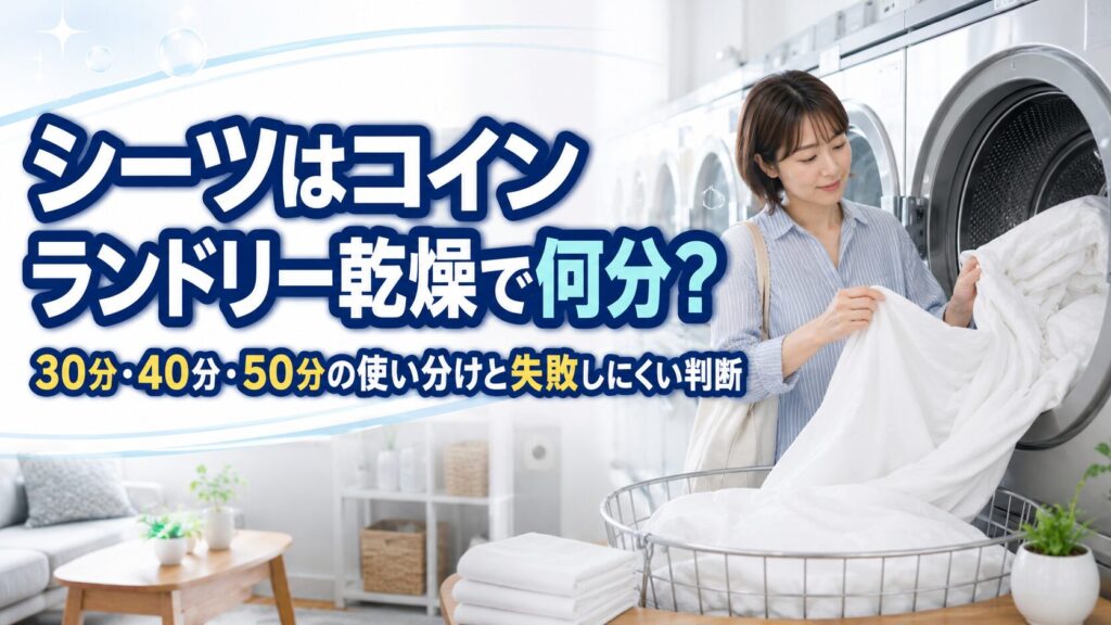 シーツはコインランドリー乾燥で何分？