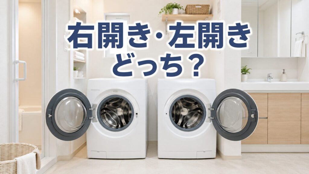 ドラム式洗濯機の右開きと左開きの選び方を表す画像
