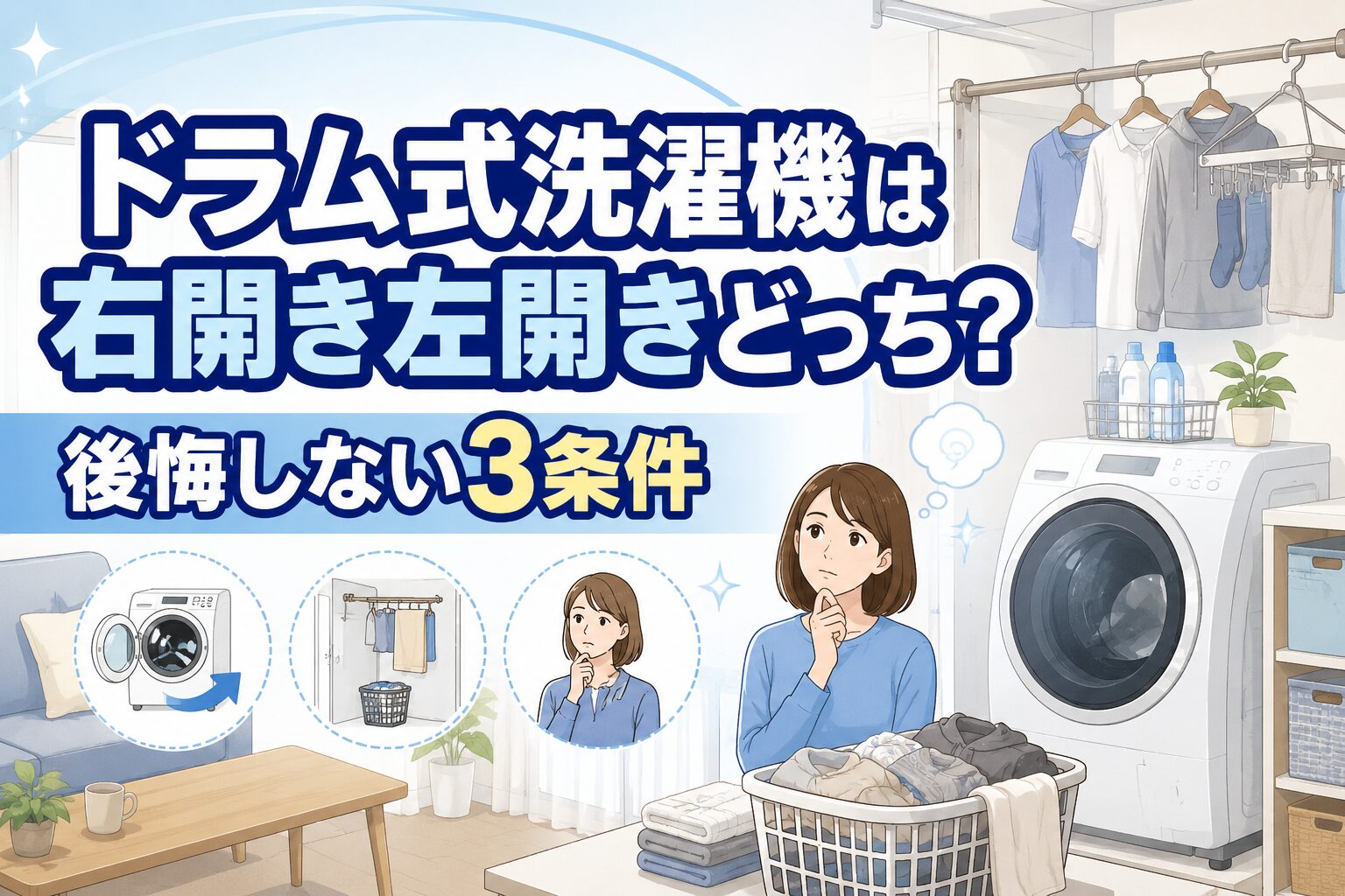 ドラム式洗濯機は右開き左開きどっち？