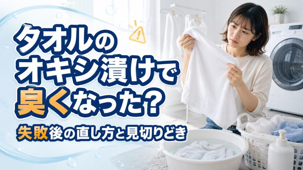 タオルのオキシ漬けで臭くなった?失敗後の直し方と見切りどき
